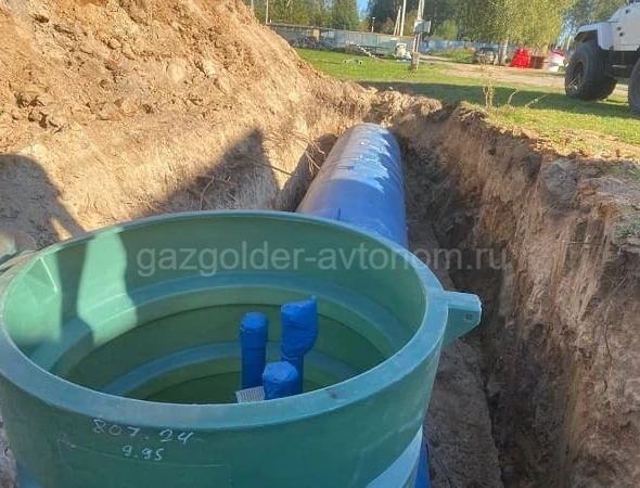 Монтаж подземного газгольдера в Подольске в котлован